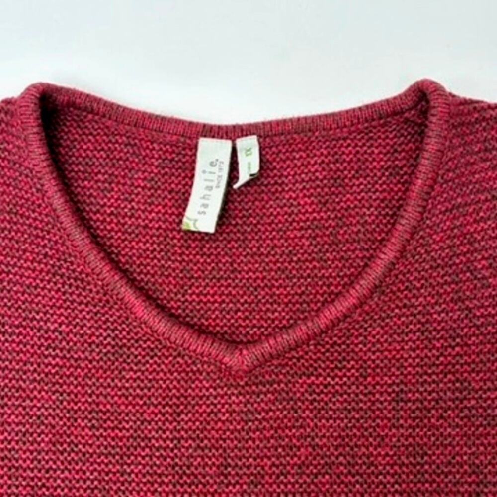 Sahalie Women's Raspberry and Dark Purple Marled Cropped Sweater - Plus Size 1X